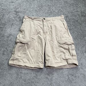 Columbia Omni Shade Cargo Shorts Men 32W 10L Beige Cotton Casual Outdoor Fishing